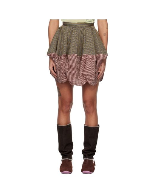 Kiko Kostadinov Multicolor Burgundy Evelyn Miniskirt