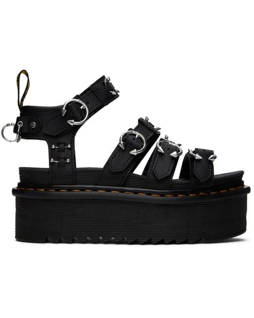 Dr. Martens Black Blaire Piercing Leather Platform Sandals