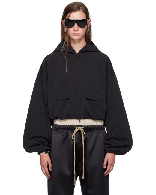 Fear Of God Blue Cropped Hooded Jacket