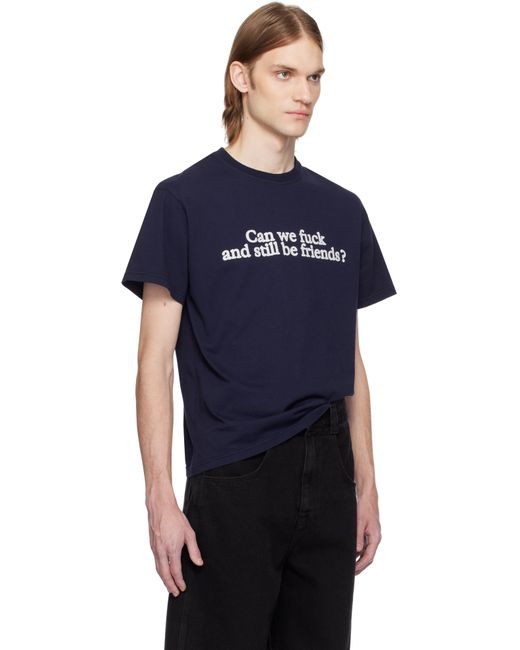 メンズ Carne Bollente ネイビー Benefits With Friends Tシャツ Blue
