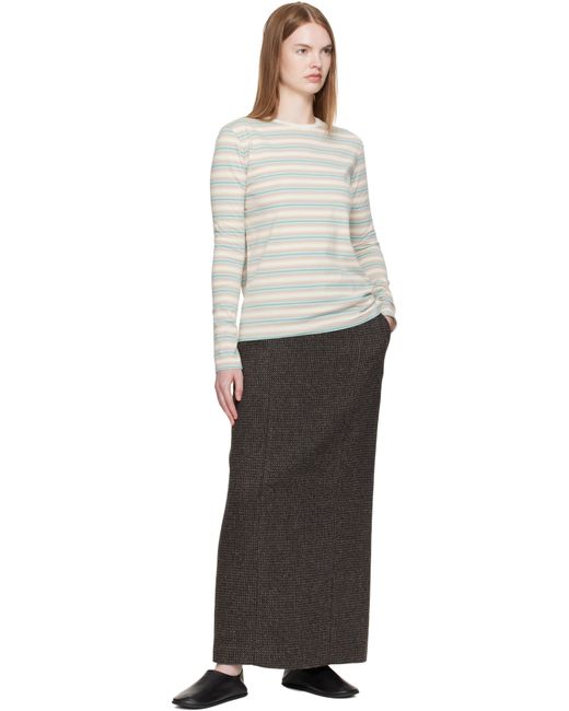 AURALEE Gradient Stripe Jersey L/S T-Shirt in White | Lyst