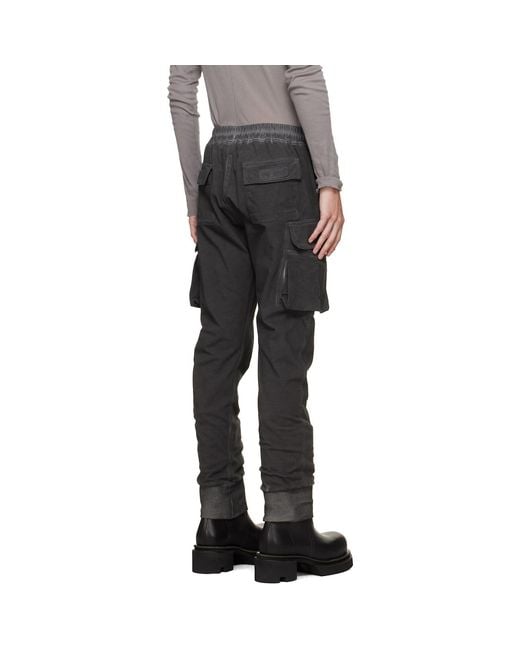 Rick Owens Gray Tower Mastodon Cut Cargo Pants for men