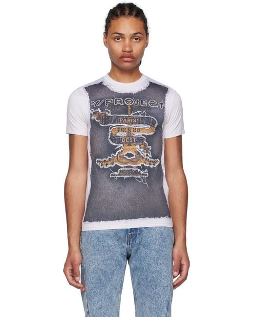 Y. Project Black Gray & Off-white Jean Paul Gaultier Edition 'paris' Best' T-shirt for men