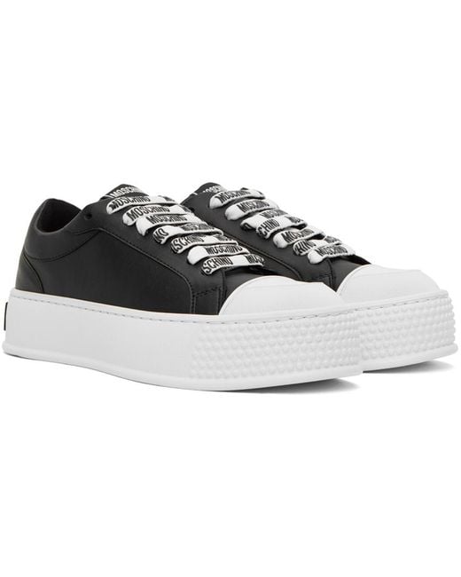 Moschino Black Faux-leather Sneakers