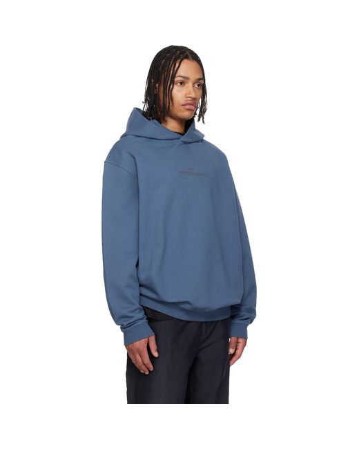 Maison Margiela Blue Reversed Logo Hoodie for men