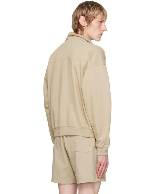 Sporty & Rich Natural Taupe 'Athletic Club' Sweatshirt for men