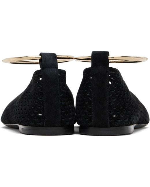Jil Sander Black Ring Ballerina Flats