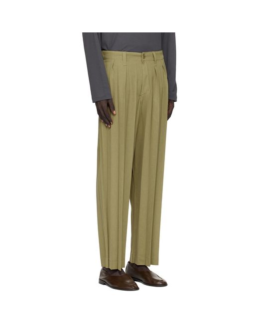 Homme Plissé Issey Miyake Green Khaki Edge Ensemble Trousers for men