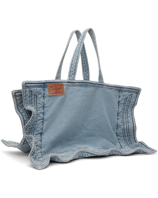 Y. Project Blue Maxi Wire Cabas Denim Tote for men