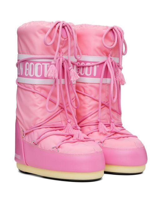 Moon Boot Pink Icon Nylon Boots