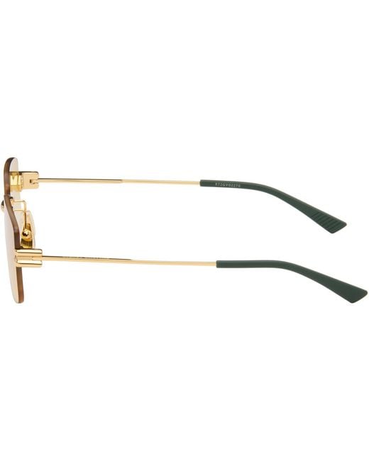 Bottega Veneta Natural Lock Rectangular Sunglasses