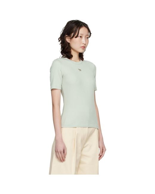 Maison Kitsuné Multicolor Baby Fox Ribbed Fitted T-Shirt