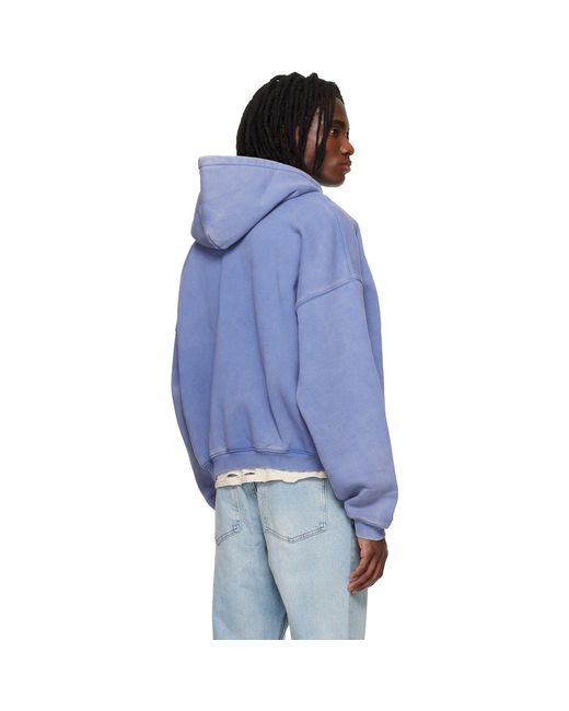 Represent Blue Zip Through Hoodie for men