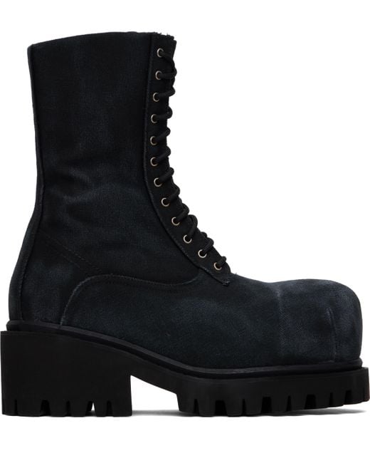 靴 Balenciaga Stomper Boots Balenciaga Men's Stomper Canvas Lace-Up Boots | Neiman Marcus