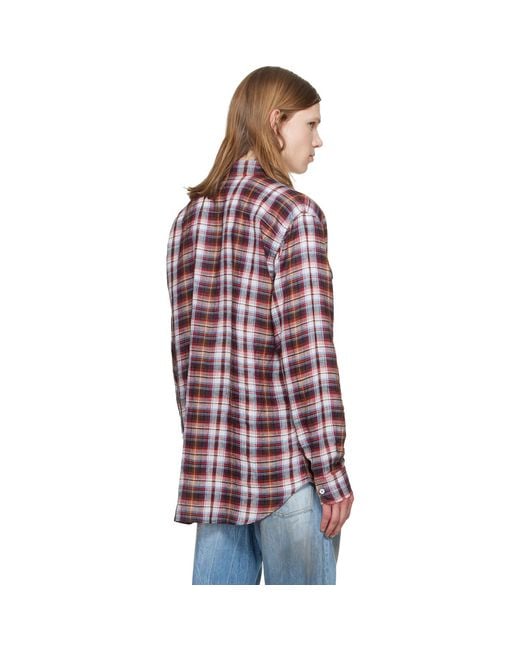DSquared² Red Canadian Vintage Linen Shirt for men