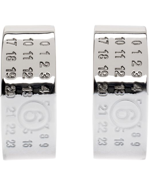 MM6 by Maison Martin Margiela White Minimal Logo 8 Earrings