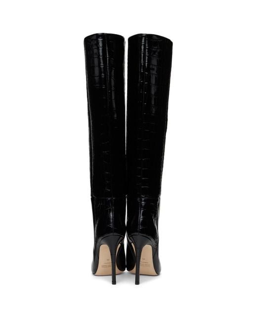 Paris Texas Black Croc Boots
