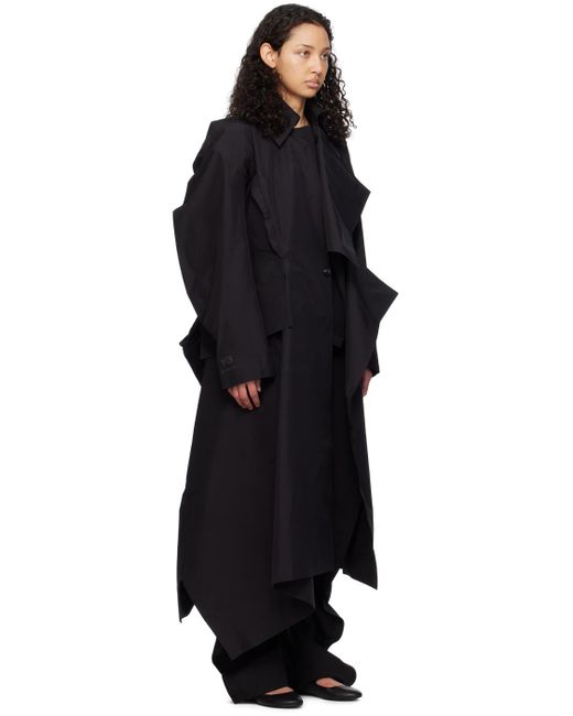 Y-3 Black Atelier Asymmetrical Coat for men