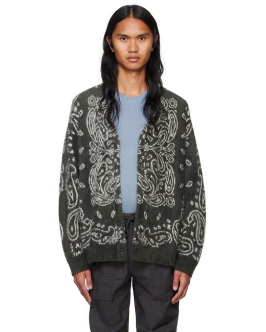 Levi's Black Paisley Knit Cardigan for men