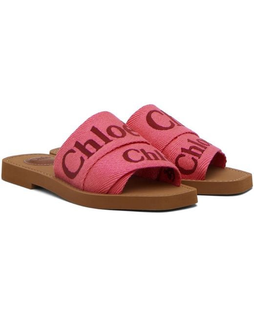 Chloé Black Pink Woody Sandals