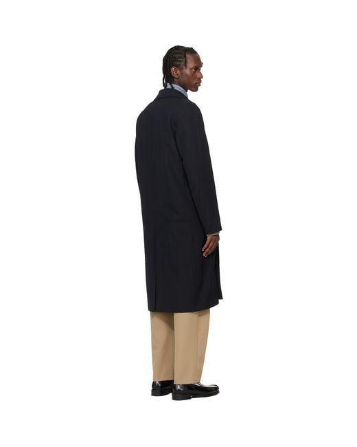 A.P.C. Black Croisé Coat for men