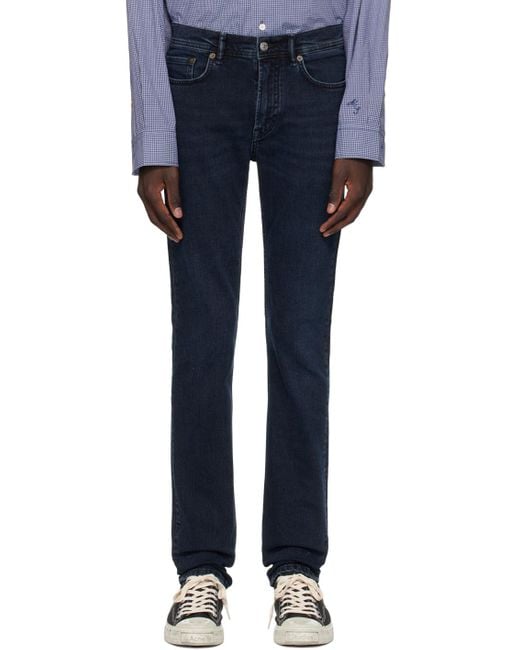 Acne Blue Indigo Skinny Fit Jeans for men