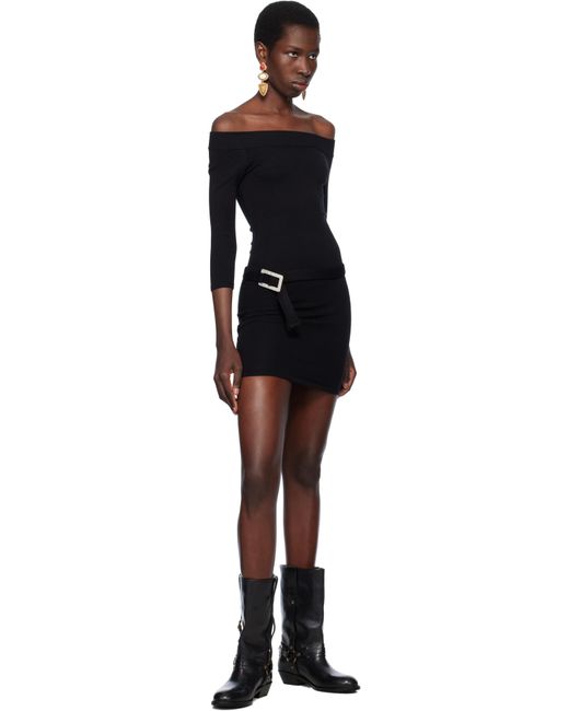 Frankie's Bikinis Black Bella Hadid Edition Saloon Knit Minidress