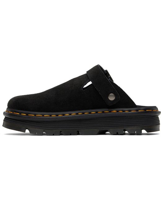 Dr. Martens Black Zebzag Suede Casual Slingback Platform Slip-On Loafers for men