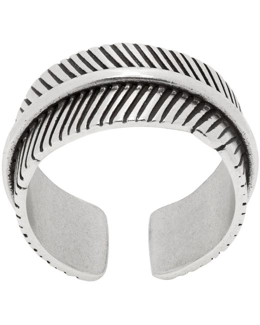 Isabel Marant Metallic Silver Engraved Ring for men