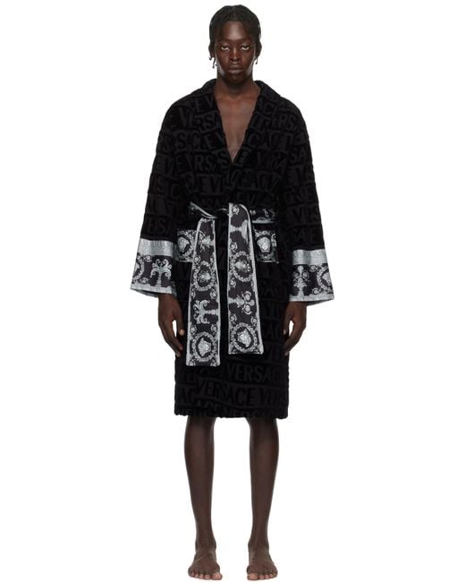 Versace Black 'i Heart Baroque' Robe for men