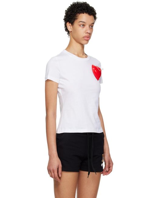 Moschino White Inflatable Heart T-shirt