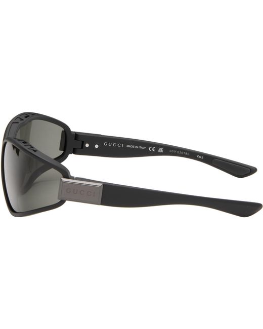 Gucci Black Lettering Mountain Pack Sunglasses for men