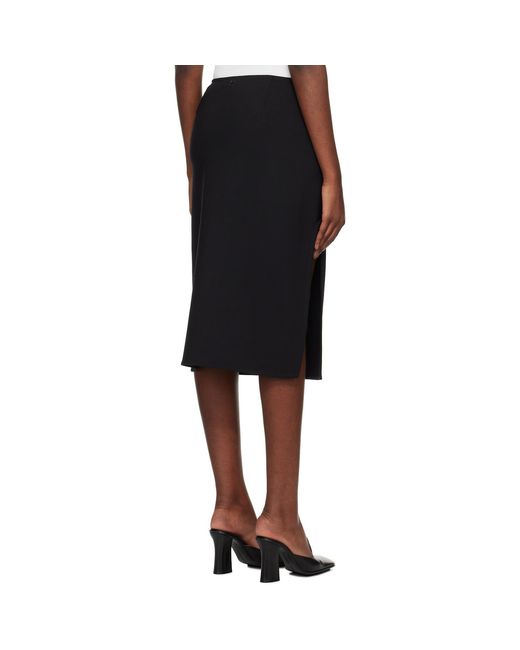 Courreges Black Oblique Tailored Midi Skirt
