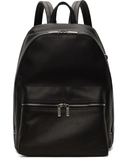 Rick Owens Black Hollywood Leather Backpack for men