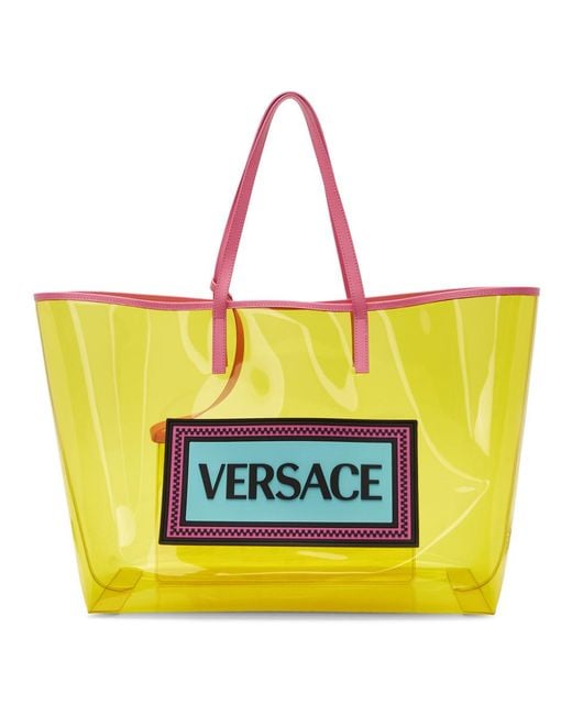 Versace Yellow Logo Pvc Tote Bag
