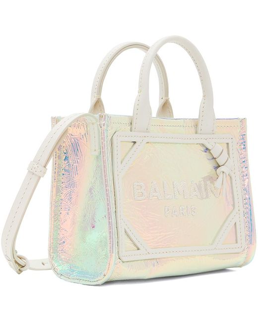 Balmain White Mini B-army Bag