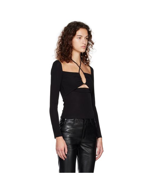 FRAME Black Halter Blouse
