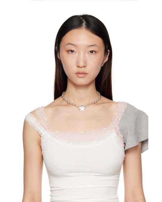 Sandy Liang White Star Charm Necklace