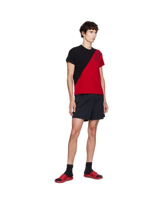 Versace Red Nettuno Rubber Slides for men