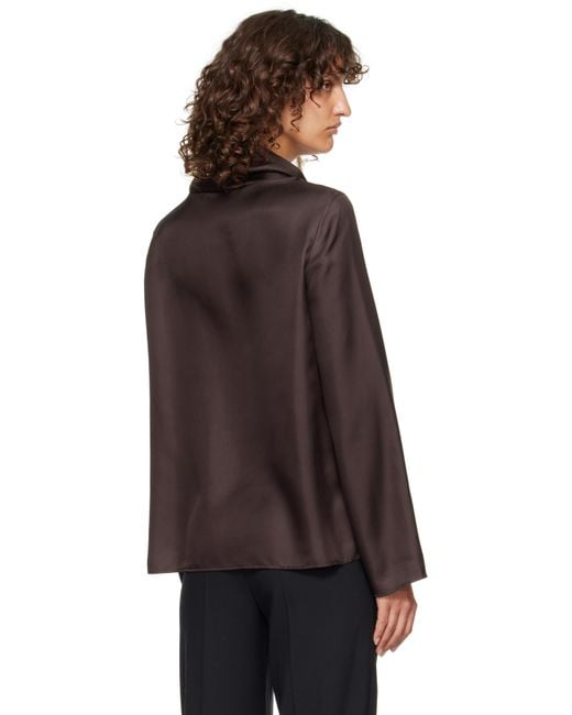 Loulou de Saison Black Cyna Silk Blouse