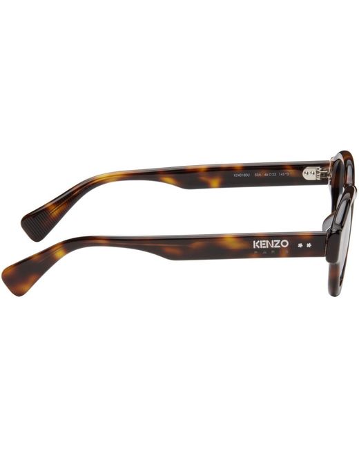 KENZO Black Tortoiseshell Paris Round Sunglasses for men