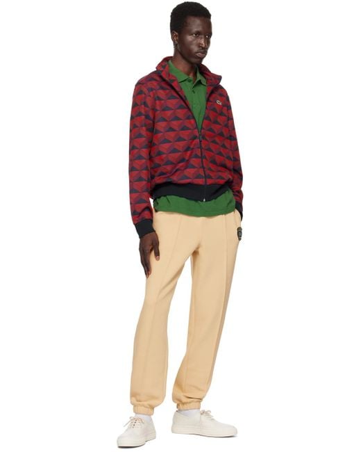 メンズ Lacoste ベージュ クリース スウェットパンツ Natural