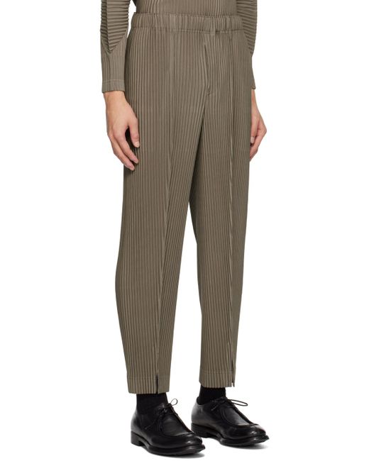 Homme Plissé Issey Miyake Multicolor Homme Plissé Issey Miyake Khaki Monthly Color November Trousers for men
