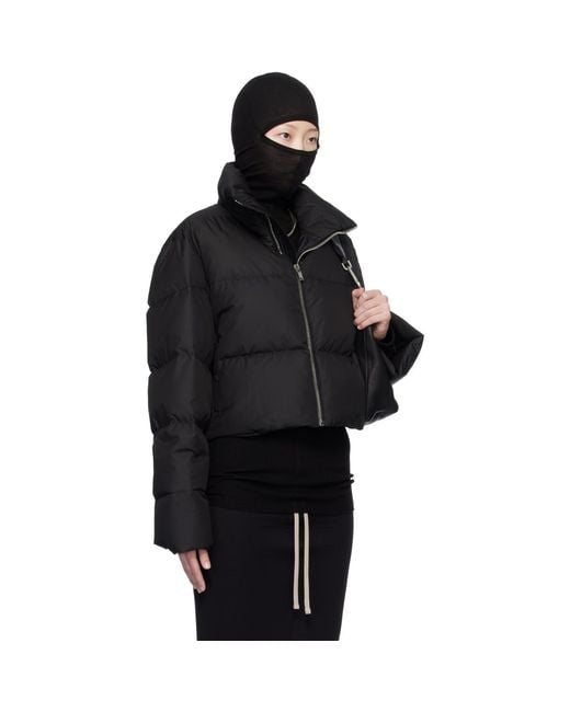 Rick Owens Black Moncler + Cropped Cyclopic Down Jacket