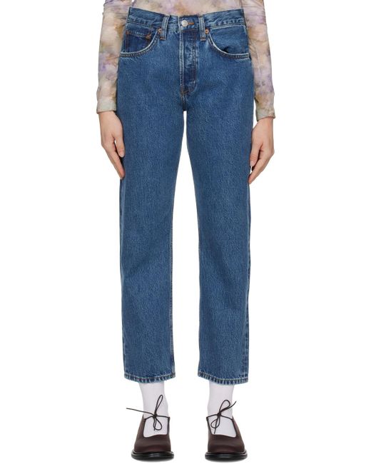 Re/done Blue Stove Pipe Jeans