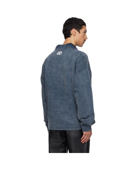 Off-White c/o Virgil Abloh Blue Sporty 4 Fleece Polo for men