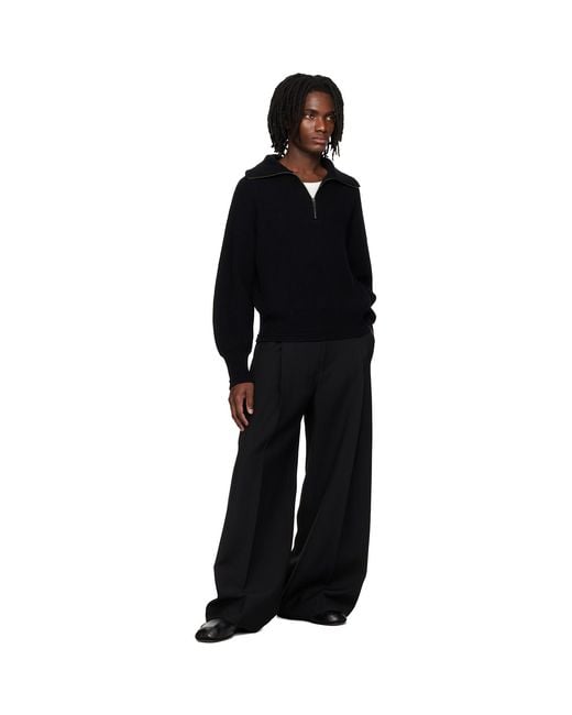 Entire studios Black Blimp Quarter Zip Sweater for men