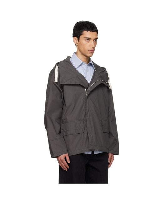 Nanamica Gray Hooded Deck Jacket for men
