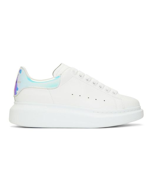 Alexander McQueen White Holographic Oversized Sneakers | Lyst