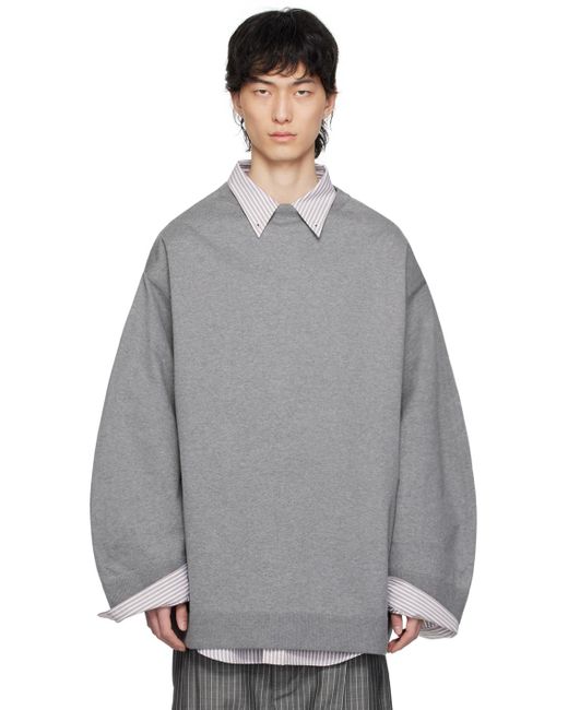 Hed Mayner Gray Oversized Sweatshirt for men